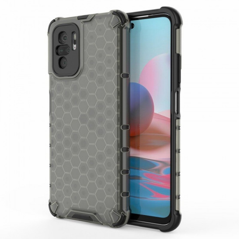 Honeycomb Θήκη Σιλικόνης armor Για Xiaomi Redmi Note 10 4G / 10S  Μαύρο