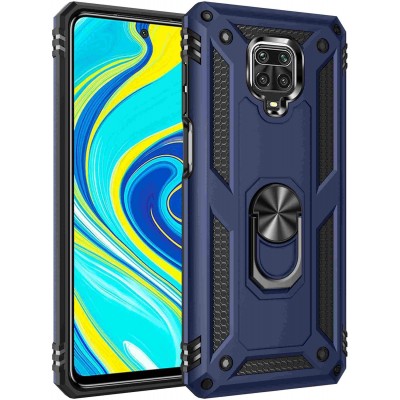 Oem Ring Holder Back Cover Για Xiaomi Redmi Note 9 Pro / Redmi Note 9s / Note 9 Pro Max Μπλε