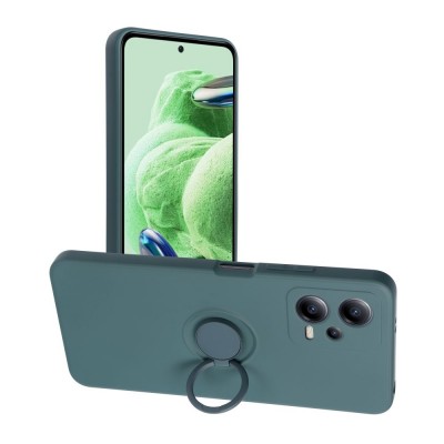 Forcell Back Cover Σιλικόνης Με Δαχτυλίδι Στήριξης Για Xiaomi Redmi Note 12 5G ( Global ) Πράσινο