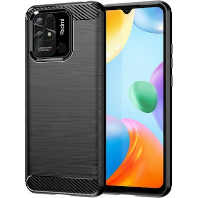 Oem Θήκη Σιλικόνης Carbon Για Xiaomi Redmi 12C / Redmi 11A Μαύρο