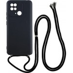 Oem Cord Silicone Μαύρη Θήκη Για Xiaomi Redmi 10C Με Λουράκι Μαύρο