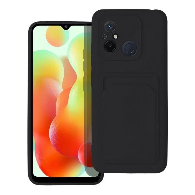 Oem Θήκη Σιλικόνης Με Υποδοχή Κάρτας Για Xiaomi Redmi 12C / Redmi 11A Μαύρο