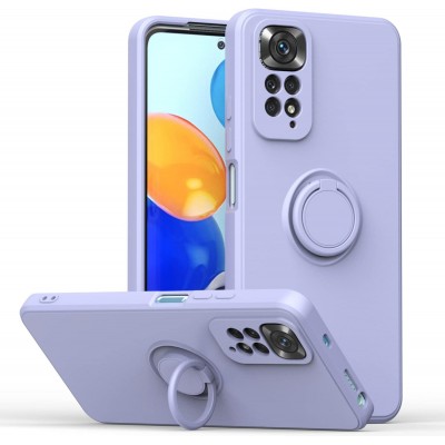 Oem ΄Θήκη Σιλικόνης Με Ring Για Xiaomi Redmi Note 11 Pro / Note 11 Pro 5G / Poco X4 Pro 5G Λιλά 