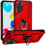 Oem Ring Holder Back Cover Για Xiaomi Redmi Note 11 4G ( GLOBAL ) / Redmi Note 11s 4G Κόκκινο