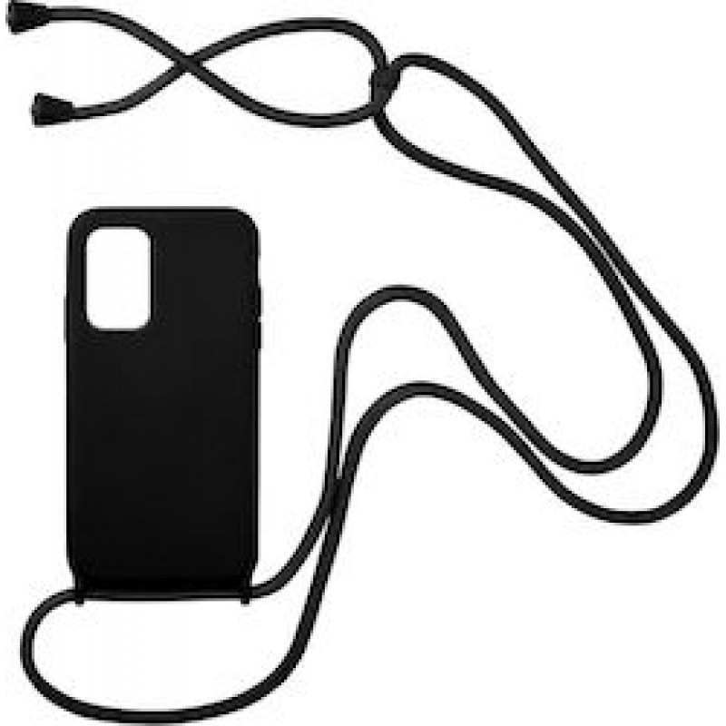 Oem Cord Silicone  Μαύρη Για Xiaomi Redmi 10 / Redmi 10 2022 Με Λουρί Μαύρο