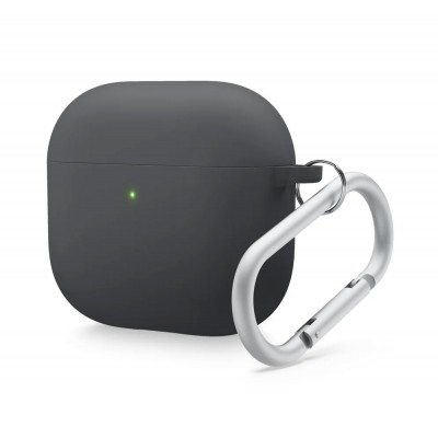 Oem Θήκη Σιλικόνης Με Γάντζο Για Apple AirPods 4 Μαύρο