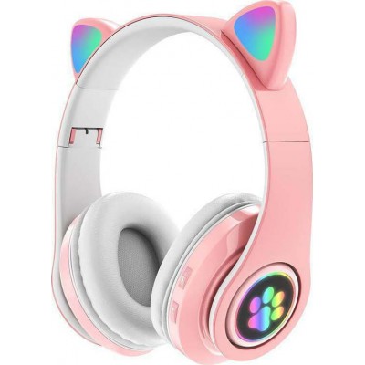 Oem VIV-23Μ Ασύρματα / Ενσύρματα Bluetooth On Ear Παιδικά Ακουστικά Ροζ