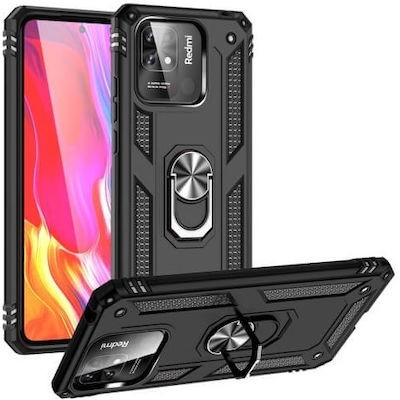 Oem Θήκη Armor Με Ring Stand TPU Case Για Xiaomi Redmi 12C Μαύρο
