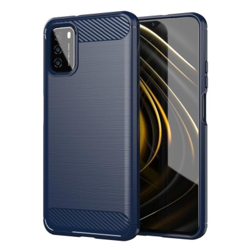 Oem Θήκη Σιλικόνης Carbon Για Xiaomi Redmi 9T / Poco M3 / 9 Power / Note 9 4G  Μπλε