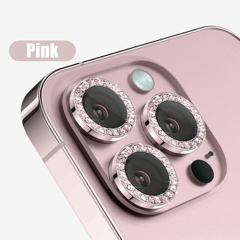 Oem Τζαμάκι Κάμερας Strass Frame Για Apple iPhone 18 Pro 5G 6,3" Ροζ