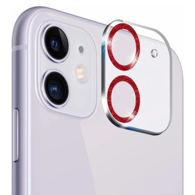 Oem Τζάμι Προστασίας Κάμερας Χρυσόσκονη Camera Lens Tempered Glass Για Apple iPhone 12 6.1'' Κόκκινο