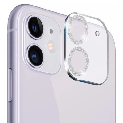 Oem Τζάμι Προστασίας Κάμερας Χρυσόσκονη Camera Lens Tempered Glass Για Apple iPhone 12 6.1'' Ασημί