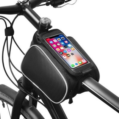 Bike bag on the bicycle frame with zip 