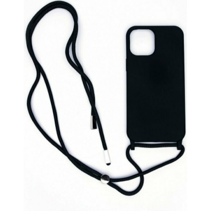 Oem Cord Silicone Μαύρη Θήκη Για Xiaomi Redmi Note 11 Pro / Note 11 Pro 5G / Poco X4 Pro 5G Με Λουρί Μαύρο