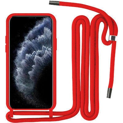 Oem Cord Silicone Κόκκινη Θήκη Για Xiaomi Redmi Note 12 Pro 5G Με Λουρί Κόκκινο