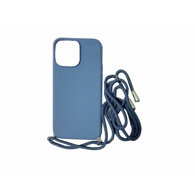 Oem Cord  Silicone  Μπλε - Γκρι Για Apple iPhone 14 6.1" Με Λουρί Μπλε - Γκρι