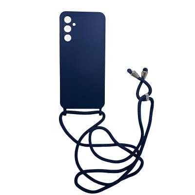 Oem Cord Silicone Σκούρα - Μπλε Θήκη Για Samsung Galaxy A05s Με Λουρί Σκούρο - Μπλε