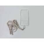 OEM Silicone  Διάφανη Θήκη Για Apple iPhone 7 / 8 Plus Με Λουράκι Ριγέ Ροζ - Πράσινο