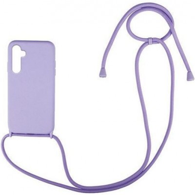 Oem Cord Silicone Λιλά Θήκη Για Apple iPhone 16 5G 6,1" Με Λουρί Λιλά