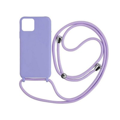 Oem Cord Silicone Μωβ Θήκη Για Apple iPhone 15 Pro 5G 6,1" Με Λουρί Μωβ