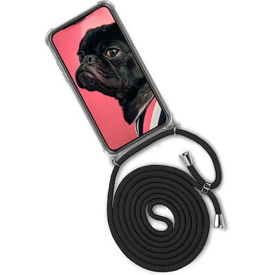 Oem Cord Silicone  Διάφανη Θήκη Για Xiaomi Redmi Note 11 Pro / Note 11 Pro 5G / Poco X4 Pro 5G Με Λουρί Μαύρο