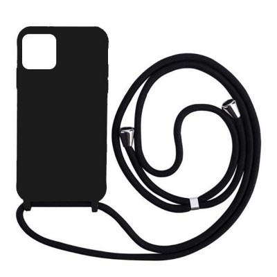 Oem Cord Silicone Μαύρη Θήκη Για Apple iPhone 14 Plus 5G 6,7'' Με Λουρί Μαύρο