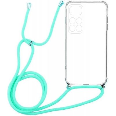 Oem Cord Silicone Διάφανη Θήκη Για Samsung Galaxy A12 / M12 / F12 Με Λουρί Τιρκουάζ