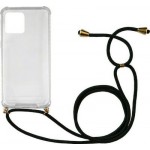 Oem Cord Silicone  Διάφανη Θήκη Για Samsung Galaxy A22 5G Με Λουράκι Μαύρο