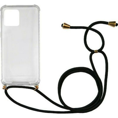 Oem Cord Silicone  Διάφανη Θήκη Για Samsung Galaxy A22 5G Με Λουράκι Μαύρο