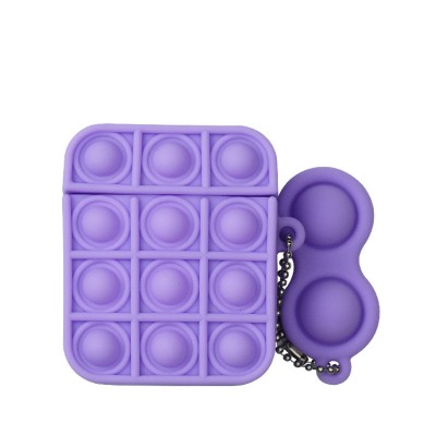 Oem Θήκη Σιλικόνης Anti Stress Fidget Bubble Pop Αγχολυτική Για AirPods Λιλά