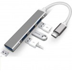 Oem Hub Type-C Σε USB 2.0 Με 4 Θύρες Ασημί
