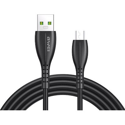 Awei Regular CL-115M USB 2.0 to micro USB Cable Μαύρο 1.0 m 