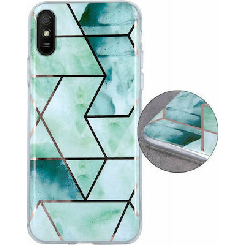 Oem Θήκη Σιλικόνης Marmur case Geometric Για Xiaomi Redmi 9A / 9AT / 9i Πράσινο   