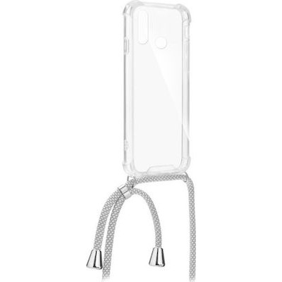 Oem Cord Silicone   Διάφανη Θήκη Για Huawei Y7 2019 Με Λουρί  Άσπρο