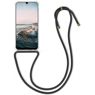 Oem Cord Silicone Διάφανη Θήκη Για Samsung Galaxy A50 / A30 / A50S / A30S Με Λουρί Μαύρο