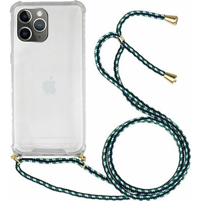 Oem Cord Silicone   Διάφανη Θήκη Για Apple iPhone 12 / 12 Pro 6,1'' Με Λουρί Πράσινο - Πράσινο  - Πράσινο