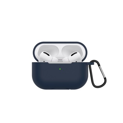 Oem Θήκη Σιλικόνης Με Γάντζο Για Apple Airpods Pro 3 Μπλε Σκούρο
