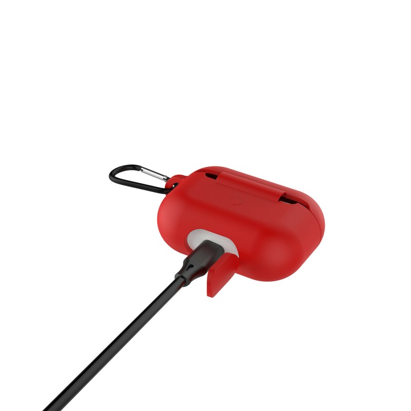 OEM Θήκη Σιλικόνης Με Γάντζο Για Apple Airpods 3 2021 Κόκκινο