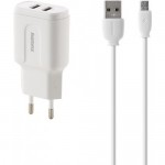 REMAX Travel Charger RP-U22 2.4A  2xUSB + Data cable Micro USB