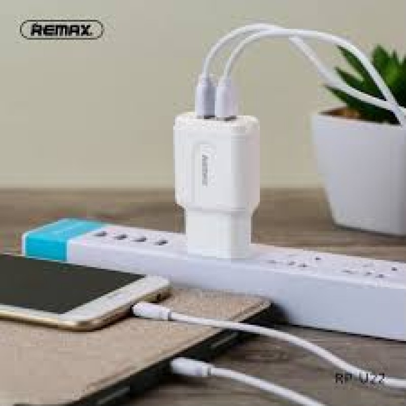 REMAX Travel Charger RP-U22 2.4A  2xUSB + Data cable Micro USB