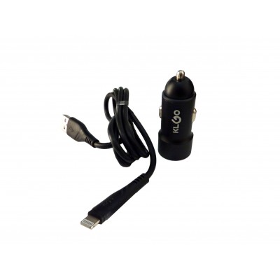 KLGO 2USB  Car Charger με καλώδιο  Lighting  TG-621 Μαύρο