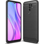 Oem Θήκη Σιλικόνης Carbon Για Xiaomi Redmi 9  Μαύρο