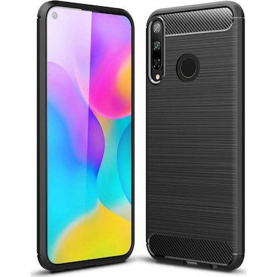 Oem Θήκη Σιλικόνης Carbon Για Huawei P40 Lite E / Y7P 2020 / HONOR 9C  Μαύρο