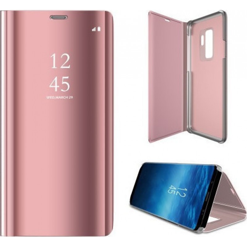 Oem Θήκη Clear View Cover Για Samsung Galaxy Note 10 Lite / A81 Ροζ - Χρυσό