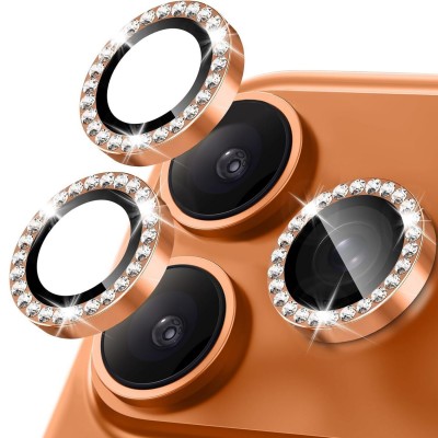 Oem Τζαμάκι Κάμερας Strass Frame ΓιαApple iPhone 18 Pro 5G 6,3" Πορτοκαλί