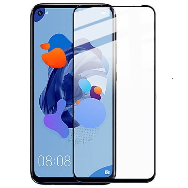 Oem Full Face Tempered glass Για Huawei Mate 30 Lite  Μαύρο