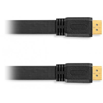 Oem Flat Καλώδιο HDMI Full HD 1080 Υψηλής Ταχύτητας Με Εthernet 1,5 m Μαύρο
