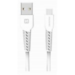 Swissten Type C USB Καλώδιο 1m Άσπρο