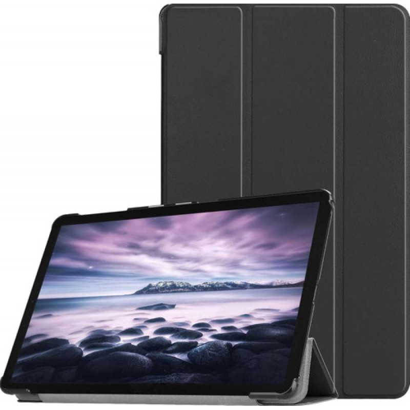 Trifold Θήκη Βιβλίο με Σιλικόνη Flip Cover Για Samsung Galaxy Tab S6 T860 / T865  Μαύρο