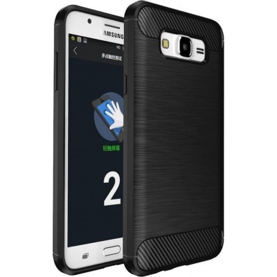 Oem Θήκη Σιλικόνης Carbon Για Samsung Galaxy J3 2016  Μαύρο